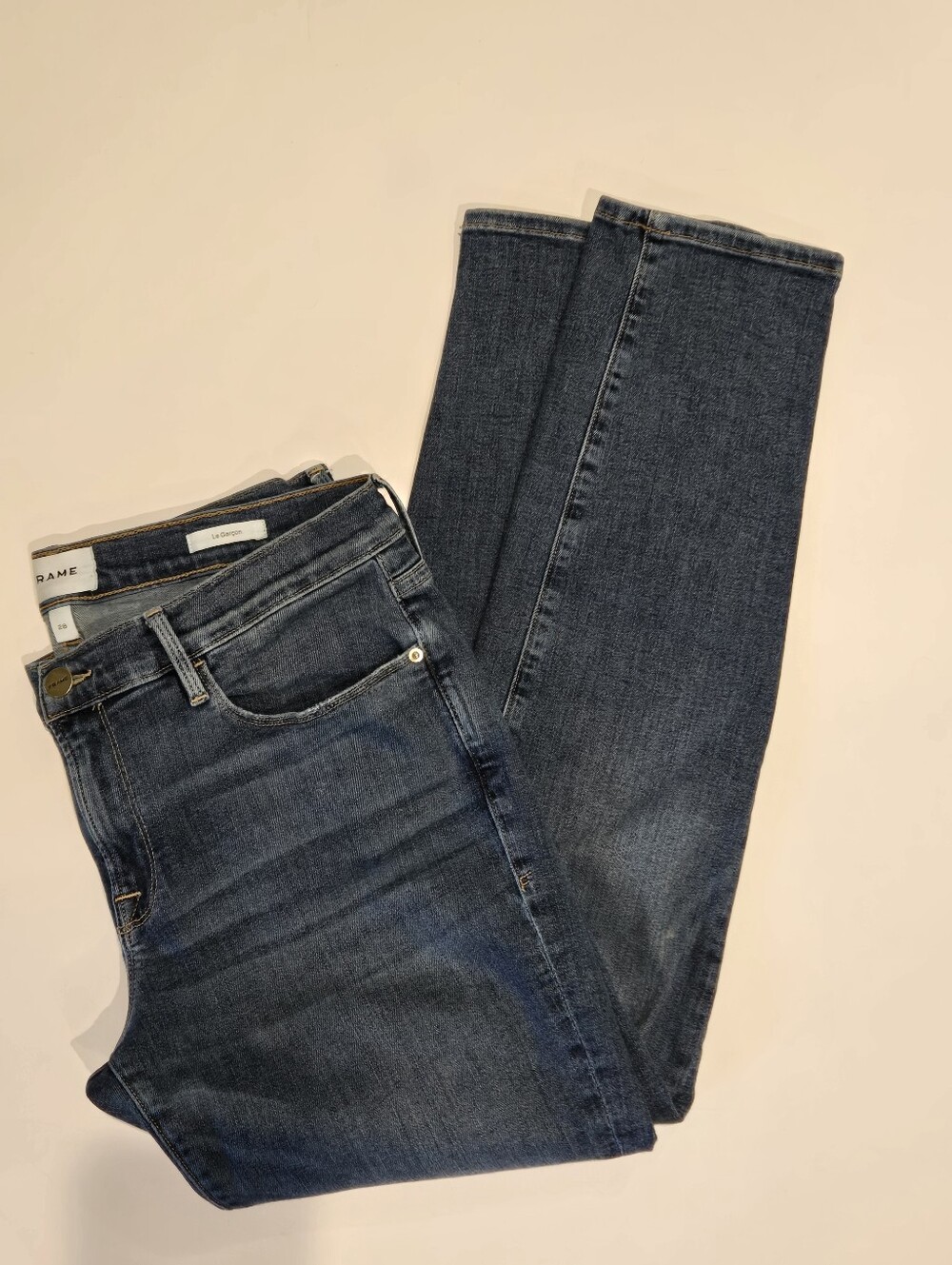 Frame Denim Le Garcon Mid-Rise Boyfriend Revere Wash Jeans Size 28 - Picture 5 of 7